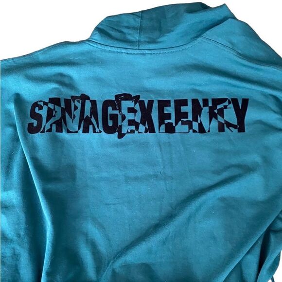 Savage X Fenty Forever Savage Showgirl Short Robe Hunter Green XL/1X NWT - Picture 7 of 7